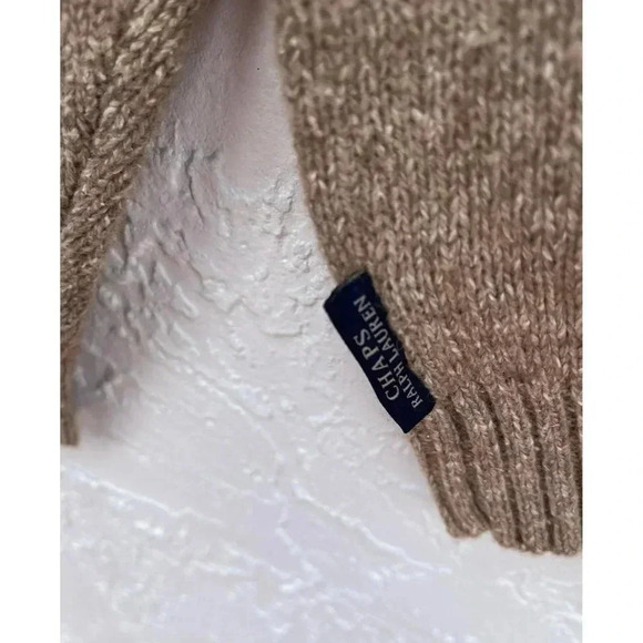 Chaps Ralph Lauren Mens Pullover Long Sleeve V Neckline Wool Sweater Brown Sz XL - Picture 7 of 12